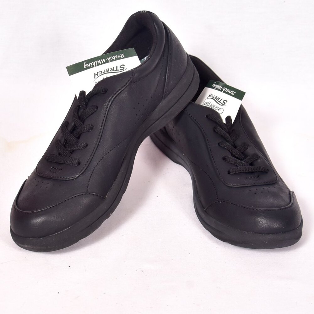 Grasshoppers Stretch Women's Promenade Black Smooth Walking Shoes Size 6M